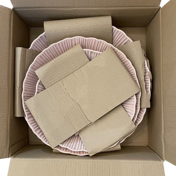 Gorgeous Pink Fluted Nesting Serving Bowls Set of 3 LARGE Made In Portugal New - Picture 10 of 16